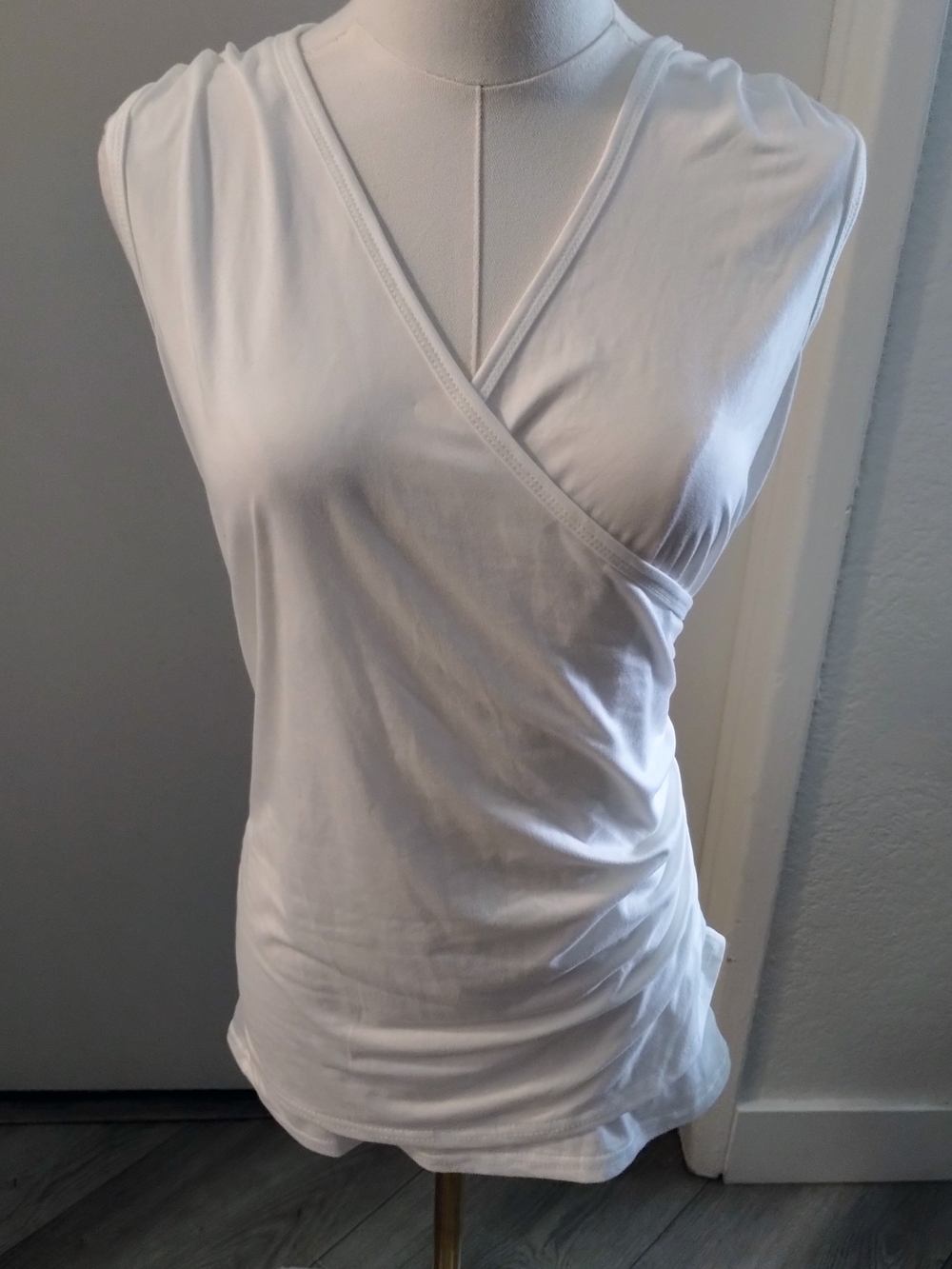 Doublju White Wrap-Front Sleeveless Camisole